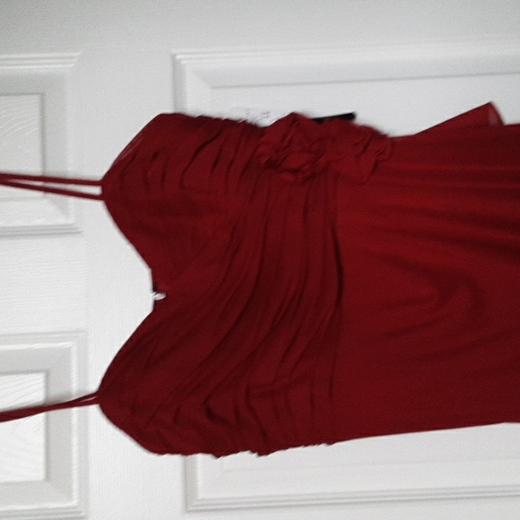 PROM DRESS / PRETTY DARK RED EVENING GOWN SZ 12  Petite NWT - Picture 4 of 14